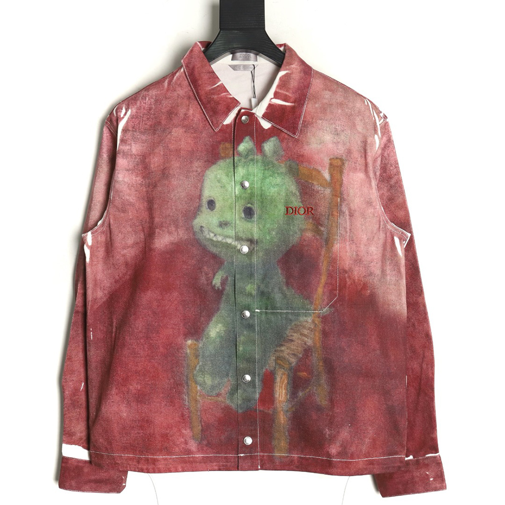 Dior funny dinosaur foot denim shirt jacket