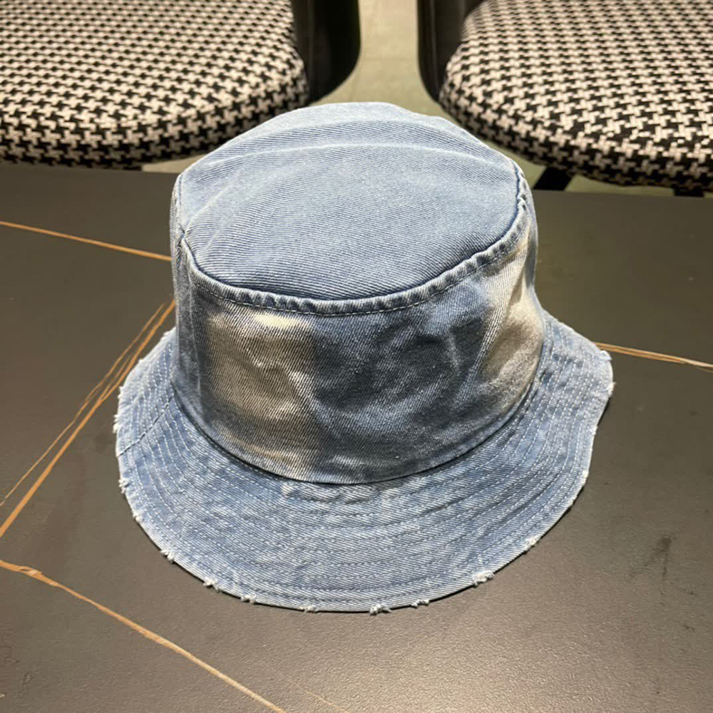 Prada Denim Triangle Bucket Hat