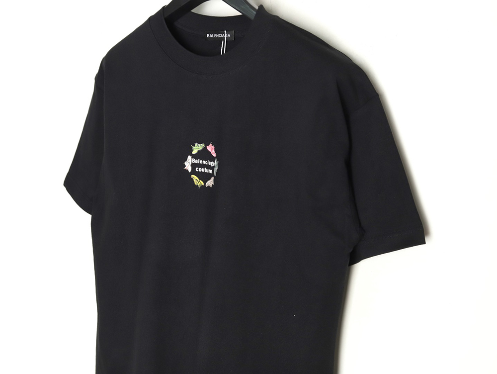 Balenciaga Daddy Shoes Lettering Print Short Sleeve T-shirt