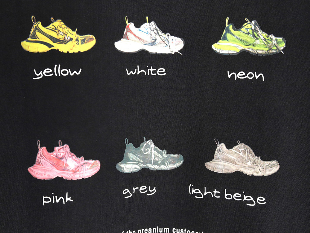Balenciaga Daddy Shoes Lettering Print Short Sleeve T-shirt