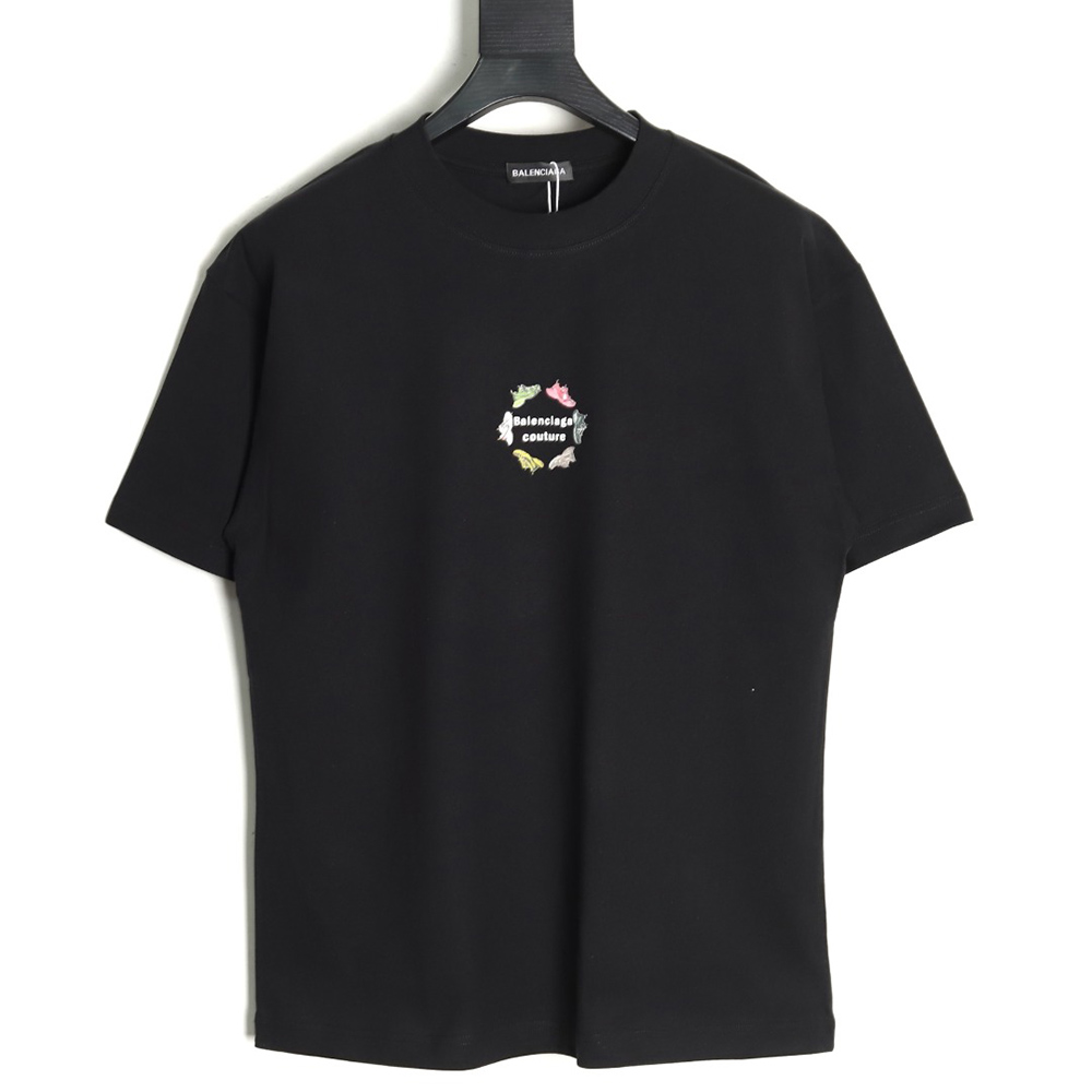 Balenciaga Daddy Shoes Lettering Print Short Sleeve T-shirt