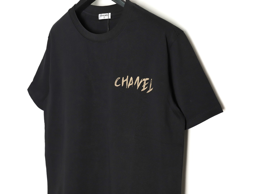 Chanel Hand-painted Flower Print Short Sleeve T-shirt