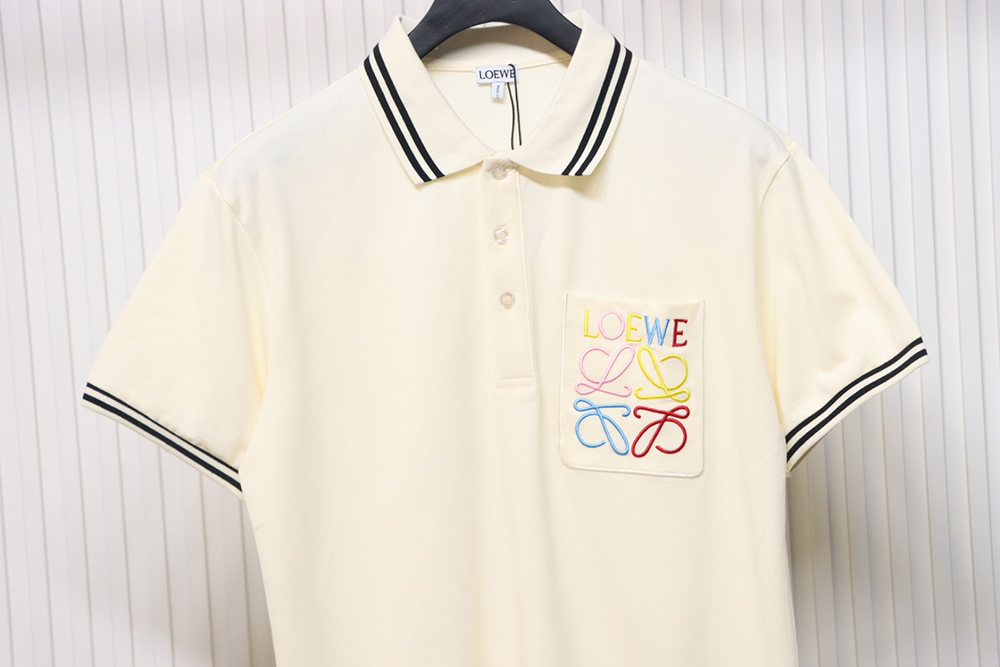 Loewe Pocket Colorful Embroidery Polo Short Sleeve