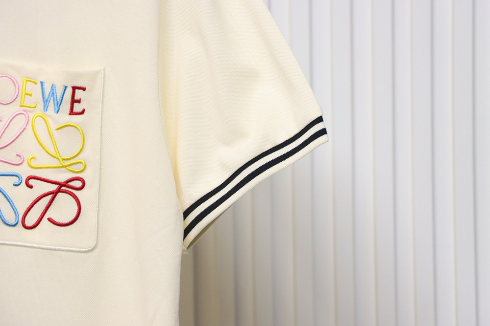 Loewe Pocket Colorful Embroidery Polo Short Sleeve