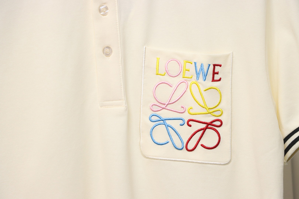 Loewe Pocket Colorful Embroidery Polo Short Sleeve