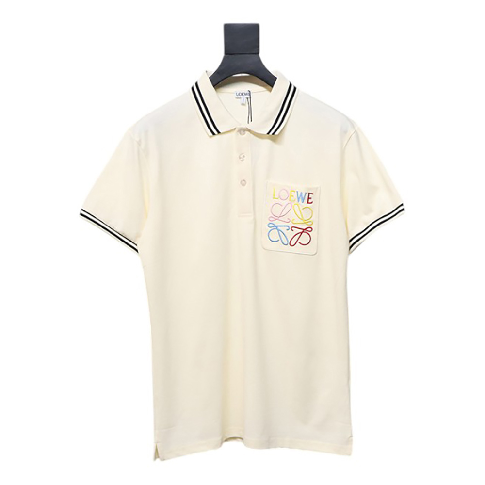 Loewe Pocket Colorful Embroidery Polo Short Sleeve