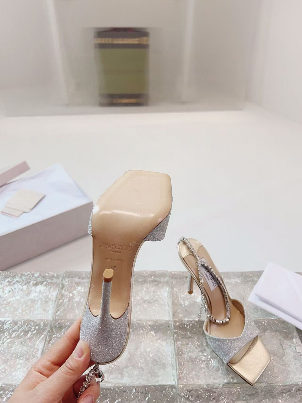 JIMMY CHOO Saeda 100 Heeled Sandals H:10cm