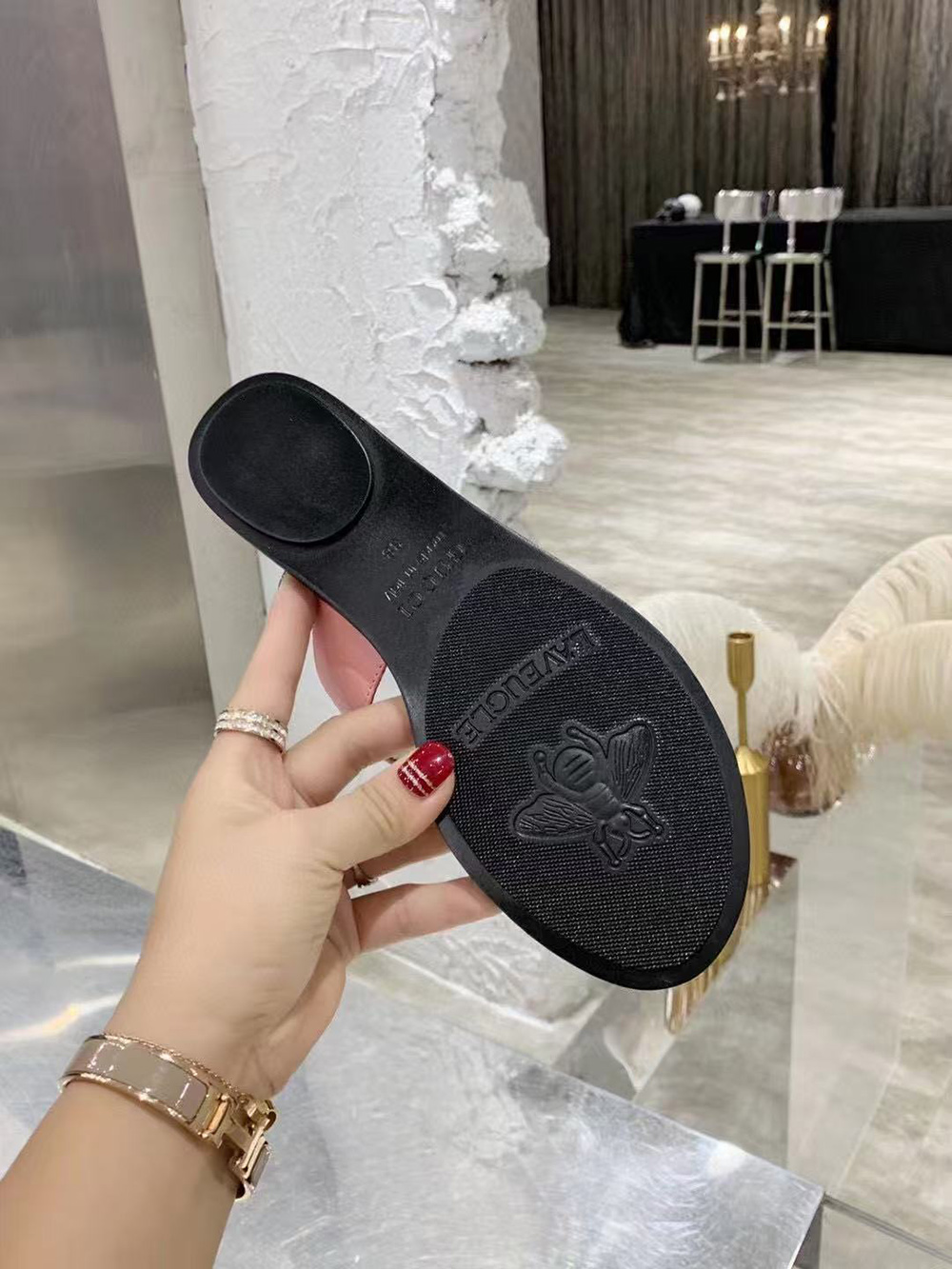 Gucci Marmont GG T-Strap Sandal Black