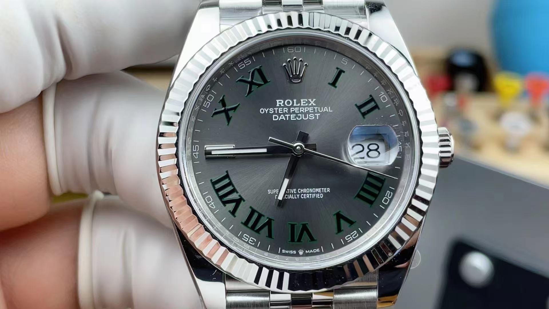 Rolex - Datejust 41mm Jubilee 904L Gray Wimbledon SS/SS Clean S3235
