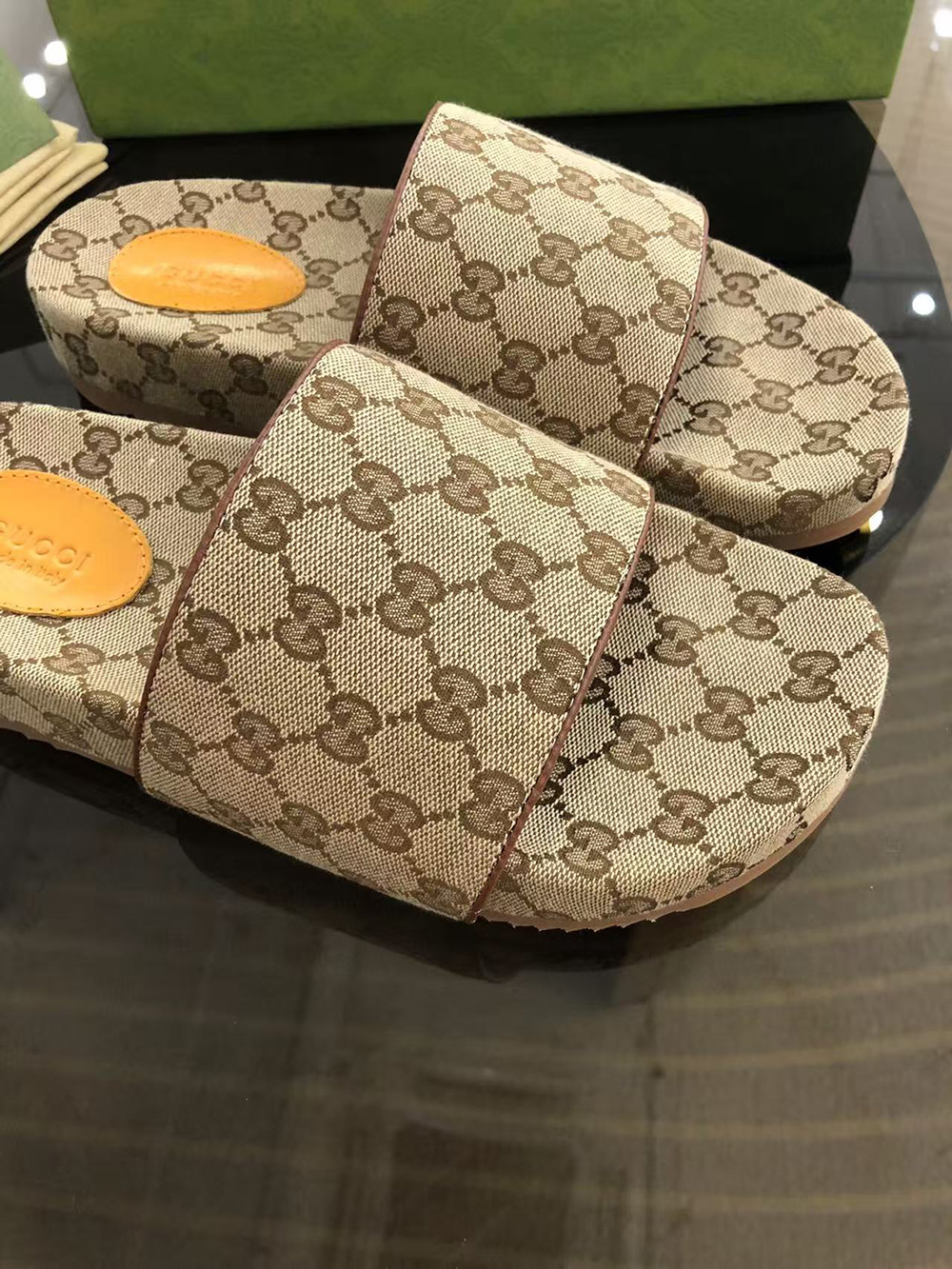 Gucci GG Slide Beige Canvas