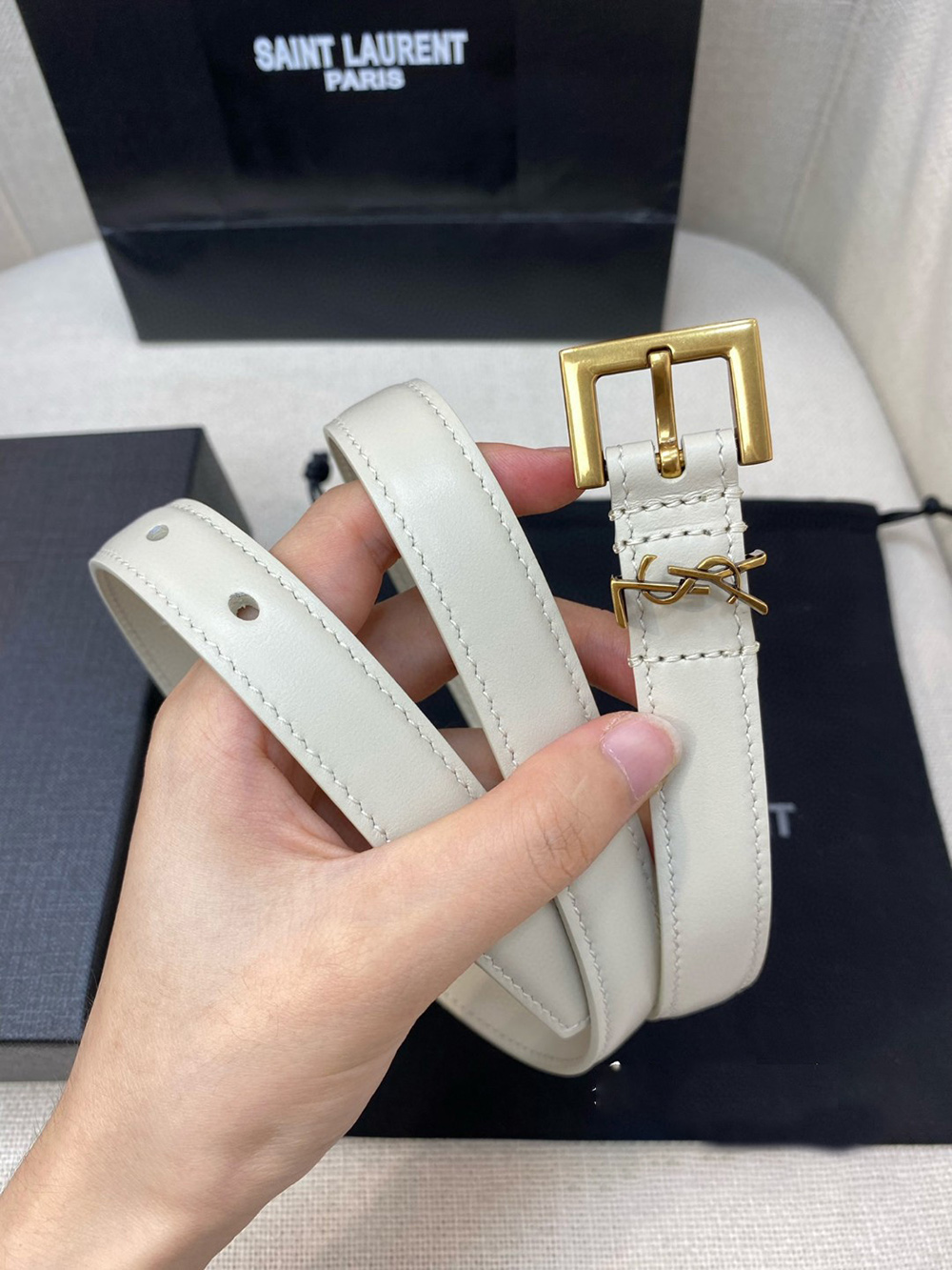 Saint Laurent Cassandre thin belts 554465 20mm
