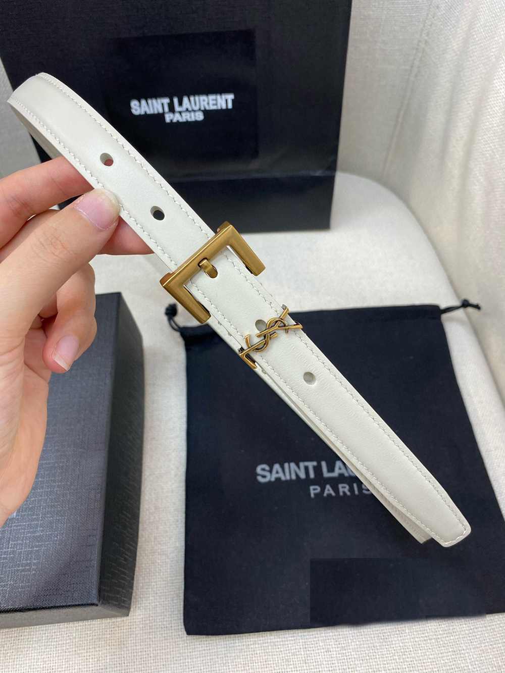 Saint Laurent Cassandre thin belts 554465 20mm