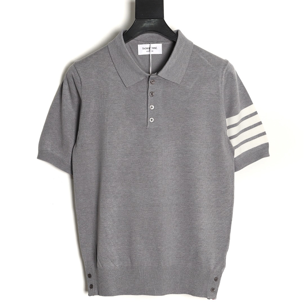 Thom Browne Knitted Four-Bar Polo Short Sleeve T-Shirt TSK1
