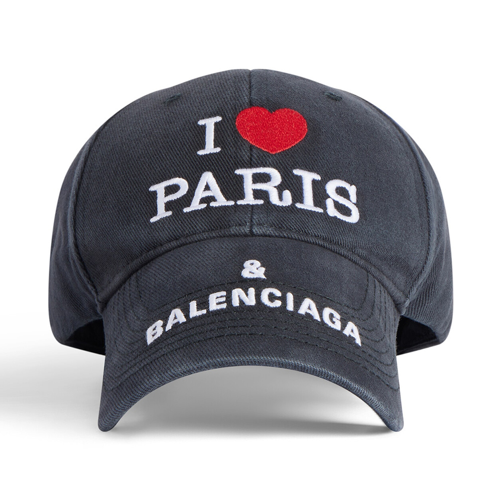 Balenciaga I Love Paris & Balenciaga Cap in Black B21002