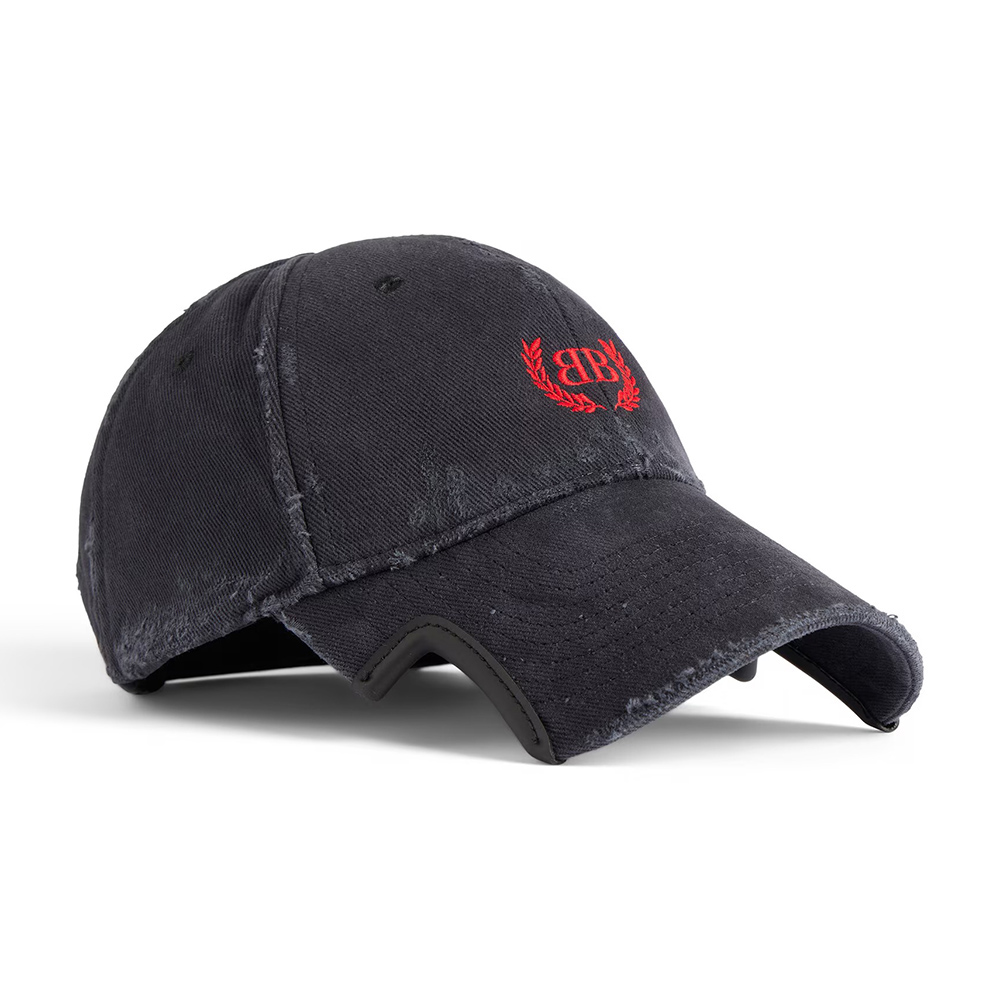 Balenciaga Laurel Classic Cap in Faded Black/red B21041