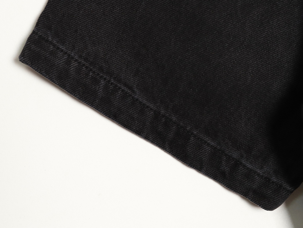 Prada triangle logo pocket denim short sleeve shirt