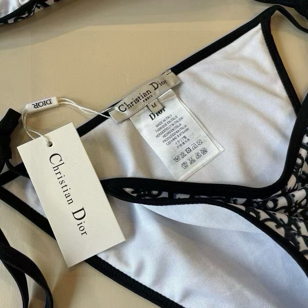 Christian Dior Blue Oblique Print Bikini