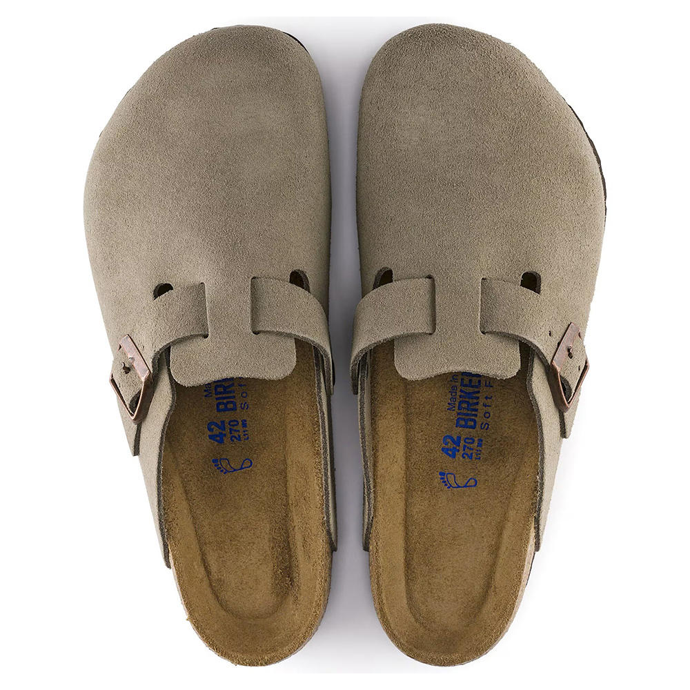 Birkenstock Boston Soft Footbed Suede Leather 'Taupe'