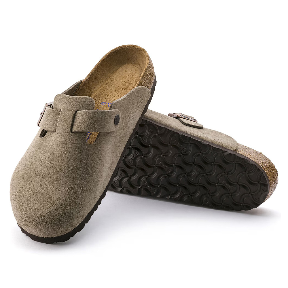 Birkenstock Boston Soft Footbed Suede Leather 'Taupe'