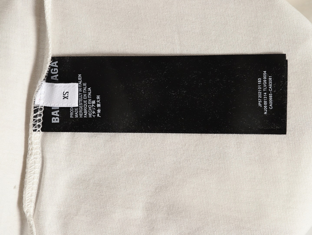 Balenciaga front and back embroidered lettering round neck short-sleeved T-shirt