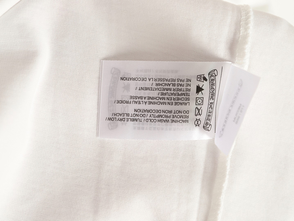 Chrome Hearts Red Label Cross Patch Embroidered Washed Hole Short Sleeve T-Shirt TSK1