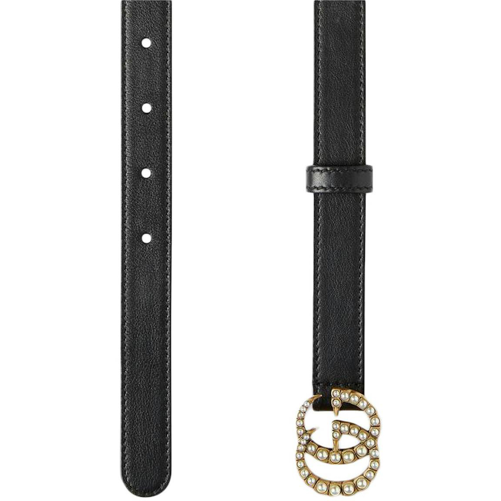 Gucci Double G Thin Leather Belt 476342