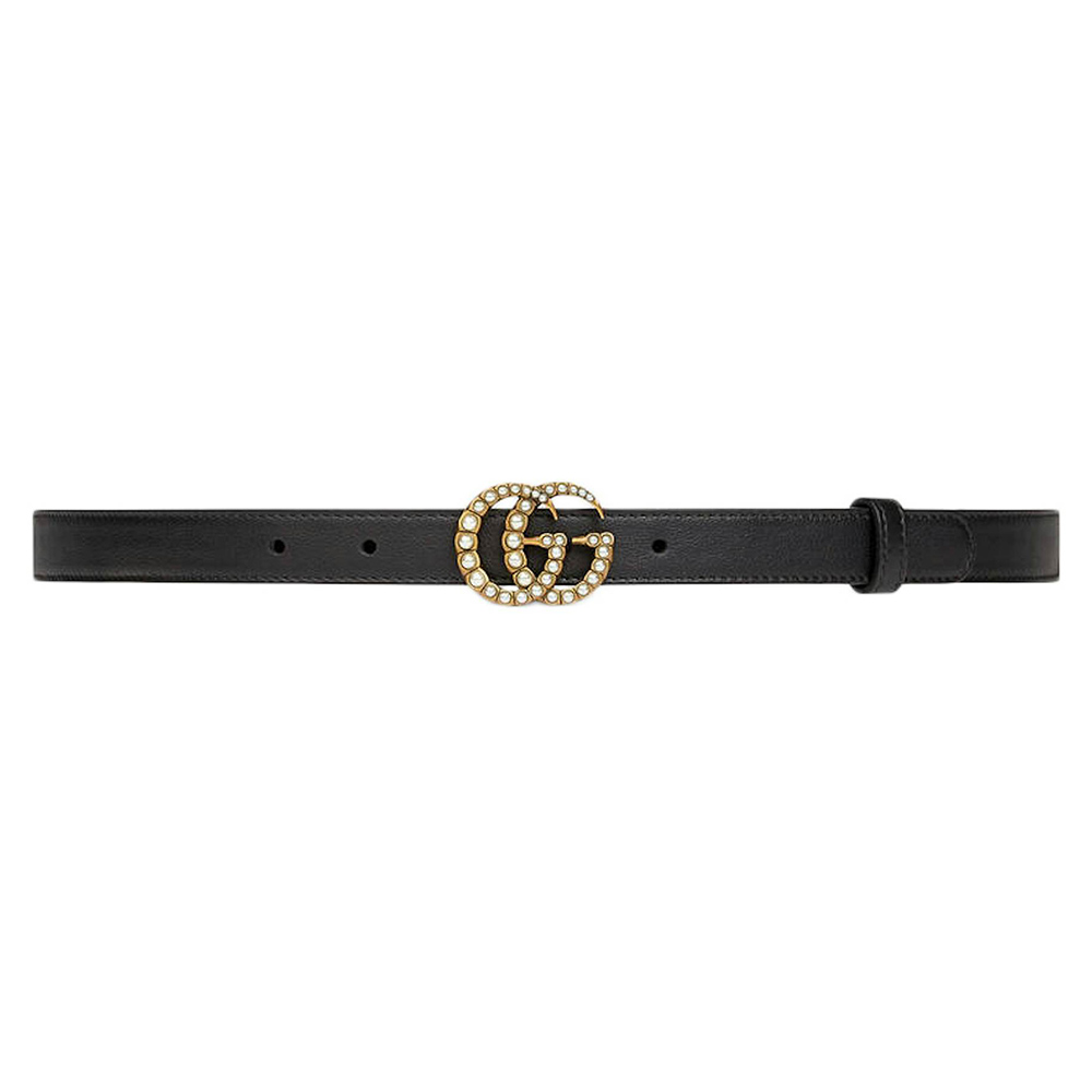 Gucci Double G Thin Leather Belt 476342
