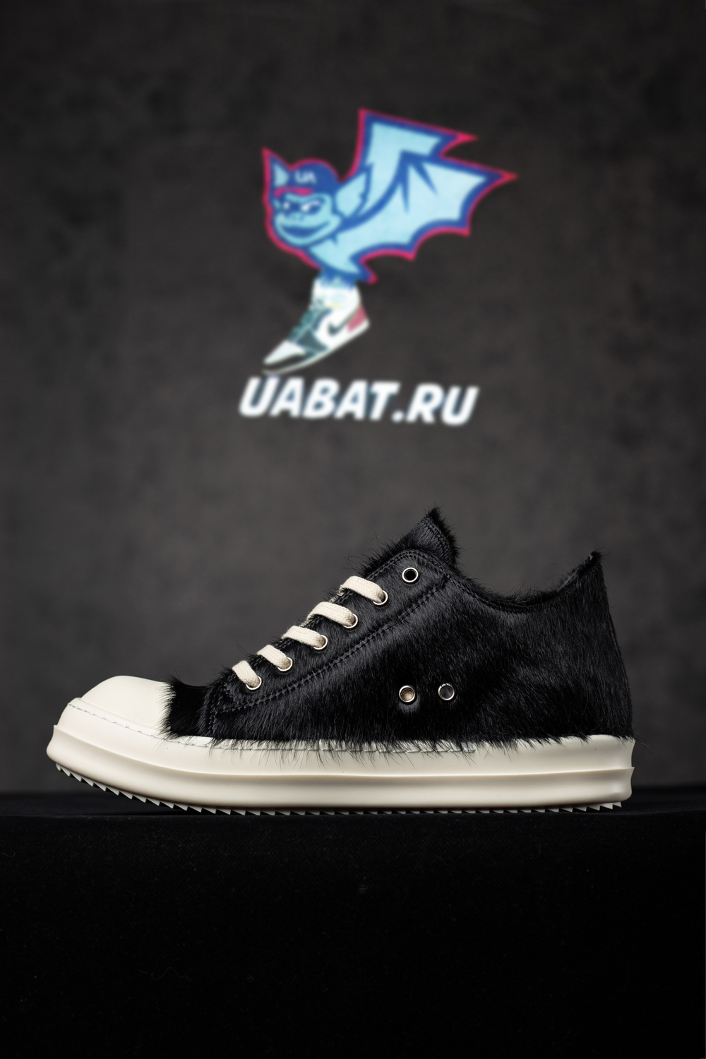 Rick Owens Strobe Low 'Black Cow Fur'