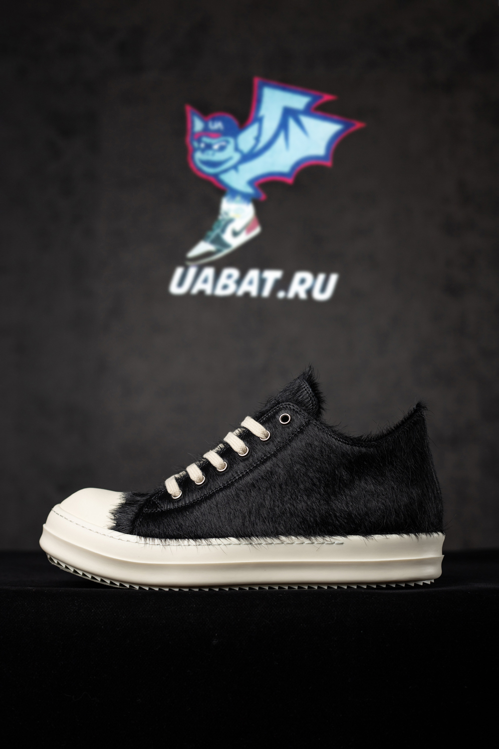 Rick Owens Strobe Low 'Black Cow Fur'