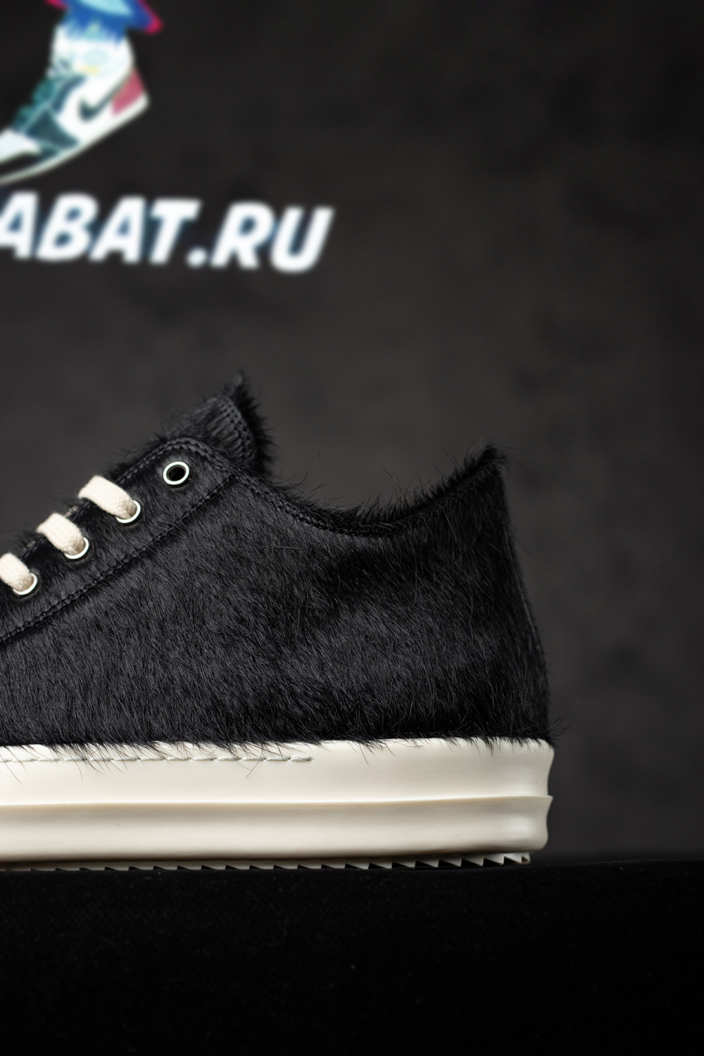 Rick Owens Strobe Low 'Black Cow Fur'